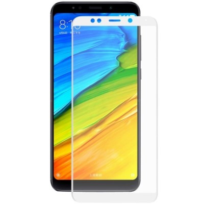 Xiaomi Redmi 5 Plus (Redmi 5 Note) „Hat-Prince“ 9H Tempered Glass sustiprintos apsaugos baltas pilnai dengiantis apsauginis ekra