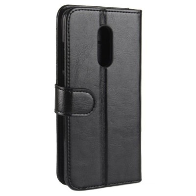 Xiaomi Redmi 5 Plus atverčiamas juodas odinis dėklas, knygutė - piniginė / Priedai.lt
