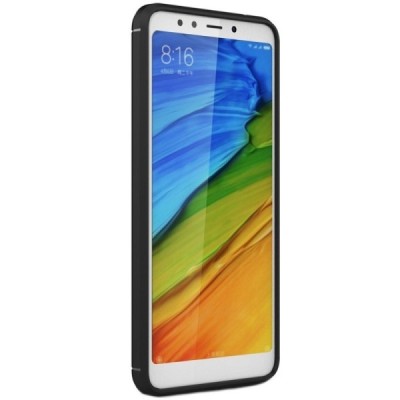 Xiaomi Redmi 5 Plus „Carbon“ kieto silikono TPU juodas dėklas - nugarėlė / Priedai.lt