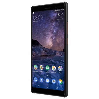 Nokia 7 Plus Frosted Shield juodas plastikinis dėklas / Priedai.lt
