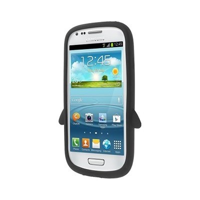 Žaismingas silikoninis Samsung Galaxy S3 mini i8190 dėklas (dėkliukas) pingvinas / Priedai.lt