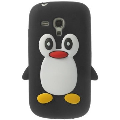 Žaismingas silikoninis Samsung Galaxy S3 mini i8190 dėklas (dėkliukas) pingvinas / Priedai.lt