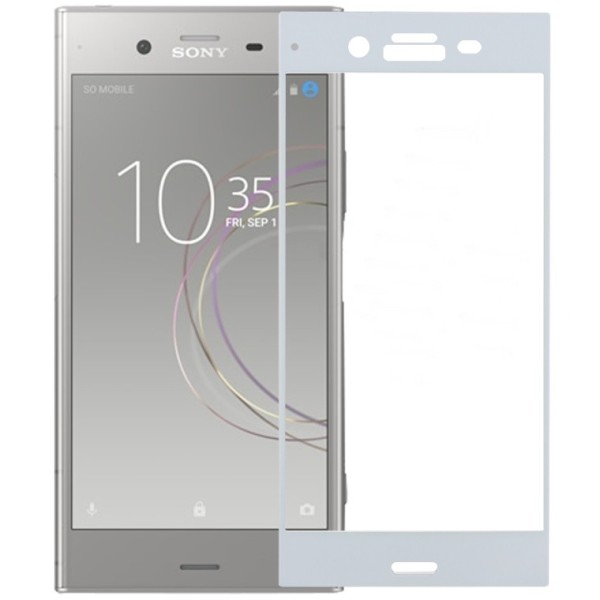 „Calans“ Tempered Glass täielik katvus kaitsev ekraaniklaas 0.2 mm - valge (Xperia XZ1)