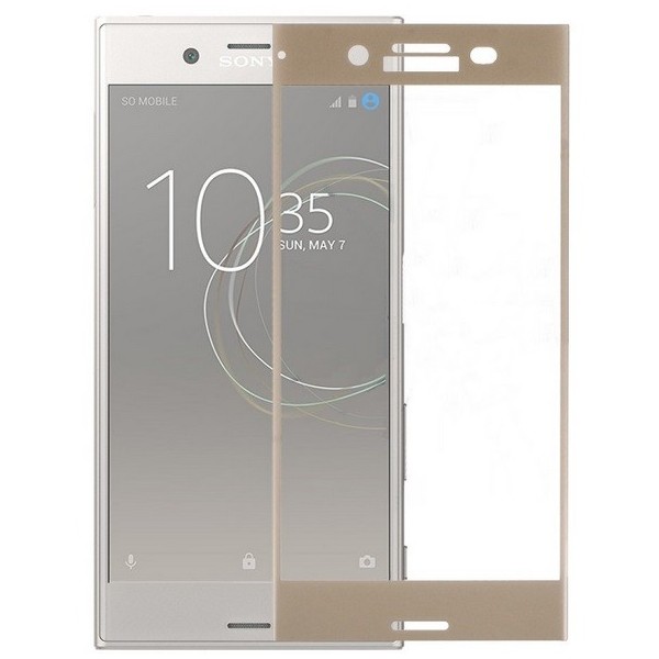 „Calans“ Tempered Glass täielik katvus kaitsev ekraaniklaas 0.2 mm - kuldne (Xperia XZ1)