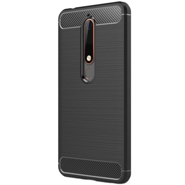 „Carbon“ Kõva silikoon (TPU) kaaned - must (Nokia 6 2018 / Nokia 6.1)