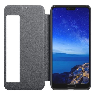 Huawei P20 Pro pilkas odinis atverčiamas Nillkin Sparkle dėklas - knygutė / Priedai.lt