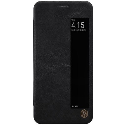 Prabangus „Nillkin“ Qin serijos juodas odinis atverčiamas Huawei P20 Pro dėklas - knygutė / Priedai.lt
