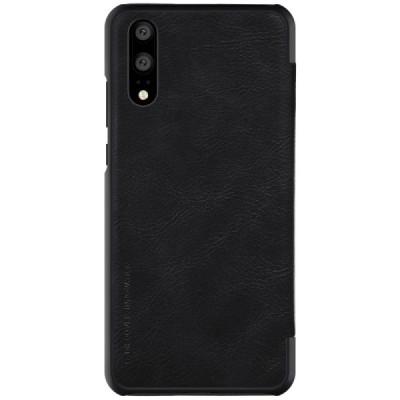 Prabangus „Nillkin“ Qin serijos juodas odinis atverčiamas Huawei P20 dėklas - knygutė / Priedai.lt