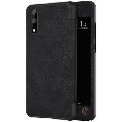Prabangus „Nillkin“ Qin serijos juodas odinis atverčiamas Huawei P20 dėklas - knygutė / Priedai.lt