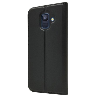 „Dux Ducis“ Skin serijos Samsung Galaxy A6 2018 (A600F) juodas odinis atverčiamas dėklas / Priedai.lt
