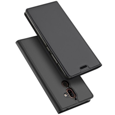 „Dux Ducis“ Skin serijos Nokia 7 Plus juodas odinis atverčiamas dėklas / Priedai.lt