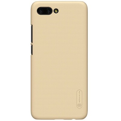Huawei Honor 10 Nillkin Frosted Shield auksinis plastikinis dėklas + apsauginė ekrano plėvelė / Priedai.lt