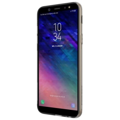 Samsung Galaxy A6 2018 (A600F) Nillkin Nature plonas skaidrus (permatomas) silikoninis TPU pilkas dėklas / Priedai.lt