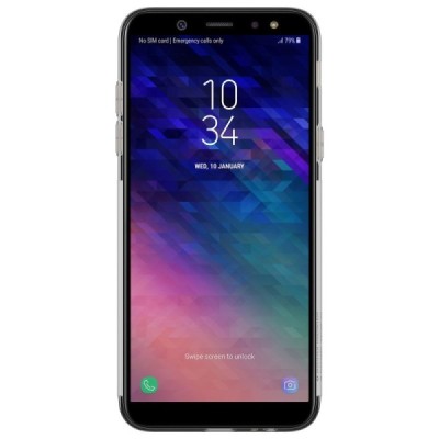 Samsung Galaxy A6 2018 (A600F) Nillkin Nature plonas skaidrus (permatomas) silikoninis TPU pilkas dėklas / Priedai.lt