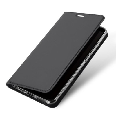 „Dux Ducis“ Skin serijos Xiaomi Redmi Note 5 2018 (Redmi Note 5 Pro) juodas odinis atverčiamas dėklas / Priedai.lt
