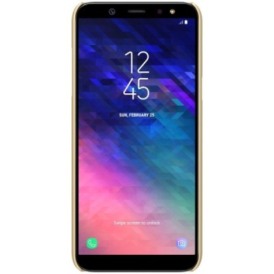 Nillkin Frosted Shield Samsung Galaxy A6+ 2018 (A605F) auksinis plastikinis dėklas + apsauginė ekrano plėvelė / Priedai.lt