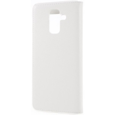 Samsung Galaxy A6+ 2018 (A605F) atverčiamas baltas dėklas su langeliu / Priedai.lt