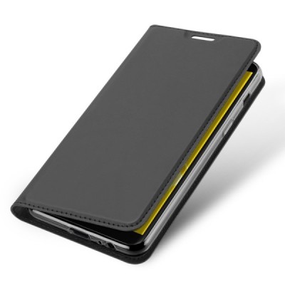 „Dux Ducis“ Skin serijos Samsung Galaxy J6 2018 (J600) juodas odinis atverčiamas dėklas / Priedai.lt