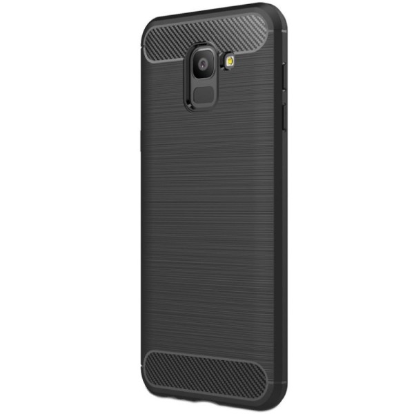 „Carbon“ Kõva silikoon (TPU) kaaned - must (Galaxy J6 2018)