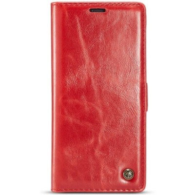 Samsung Galaxy Note 9 (N960F) „CaseMe“ solidus atverčiamas raudonas odinis dėklas - knygutė / Priedai.lt