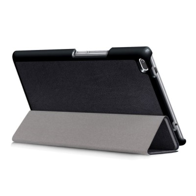 Lenovo Tab4 8.0 (TB-8504F) atverčiamas juodas odinis dėklas (sulankstomas) / Priedai.lt