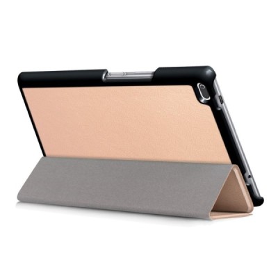 Lenovo Tab4 8.0 (TB-8504F) atverčiamas auksinis odinis dėklas (sulankstomas) / Priedai.lt