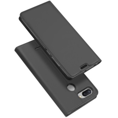 „Dux Ducis“ Skin serijos Xiaomi Redmi 6 juodas odinis atverčiamas dėklas / Priedai.lt
