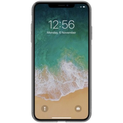 Apple iPhone Xs Max Nillkin Nature plonas pilkas (permatomas) silikoninis TPU bespalvis dėklas / Priedai.lt