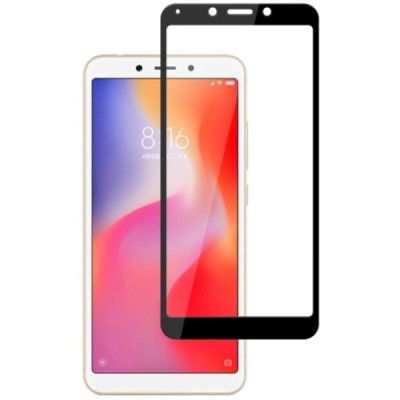 Xiaomi Redmi 6 / 6A „Mocolo“ 9H Tempered Glass sustiprintos apsaugos juodas pilnai dengiantis apsauginis ekrano stiklas 0,26 mm