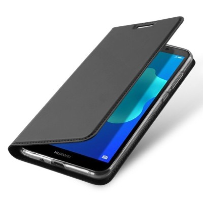 „Dux Ducis“ Skin serijos Huawei Y5 2018 (Honor 7S) juodas odinis atverčiamas dėklas / Priedai.lt