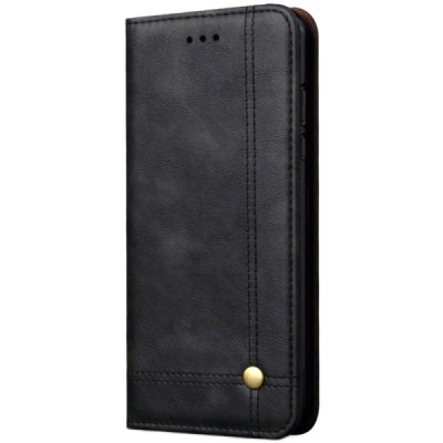 „Deluxe“ atverčiamas juodas odinis Huawei Y5 2018 (Honor 7S) dėklas - knygutė / Priedai.lt