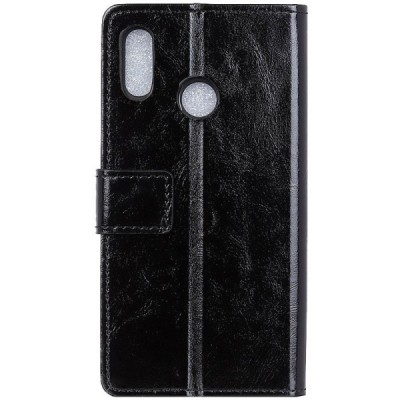 Huawei Honor Play atverčiamas juodas odinis dėklas, knygutė - piniginė / Priedai.lt
