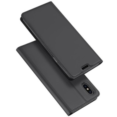 „Dux Ducis“ Skin serijos Apple iPhone Xs Max juodas odinis atverčiamas dėklas / Priedai.lt