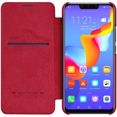 Prabangus „Nillkin“ Qin serijos raudonas odinis atverčiamas Huawei Mate 20 Lite dėklas - knygutė / Priedai.lt