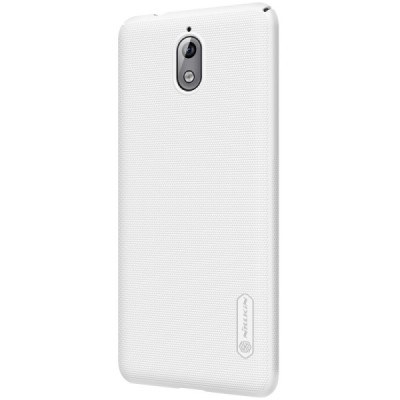 Nokia 3.1 (2018) Frosted Shield baltas plastikinis dėklas + apsauginė ekrano plėvelė / Priedai.lt