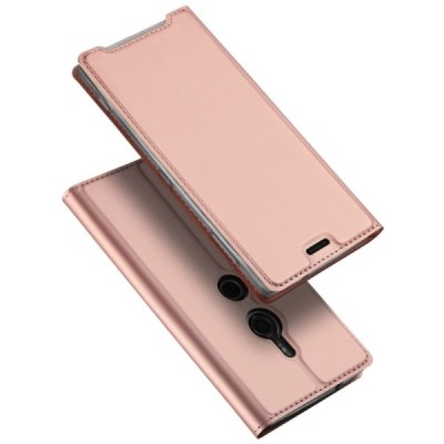 „Dux Ducis“ Skin serijos Sony Xperia XZ3 rožinis odinis atverčiamas dėklas / Priedai.lt