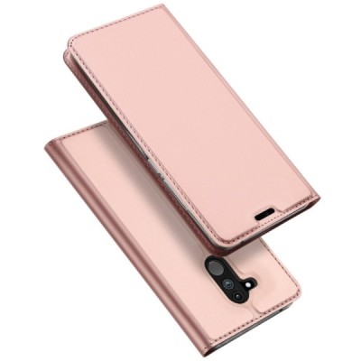 „Dux Ducis“ Skin serijos Huawei Mate 20 Lite rožinis odinis atverčiamas dėklas / Priedai.lt