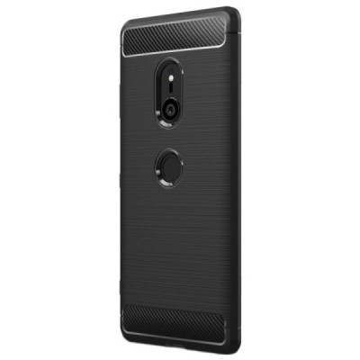Sony Xperia XZ3 „Carbon“ kieto silikono TPU juodas dėklas - nugarėlė / Priedai.lt