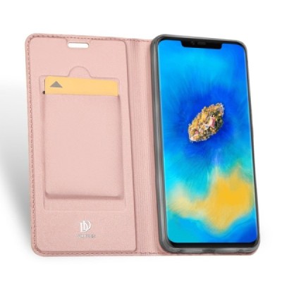„Dux Ducis“ Skin serijos Huawei Mate 20 Pro rožinis odinis atverčiamas dėklas / Priedai.lt