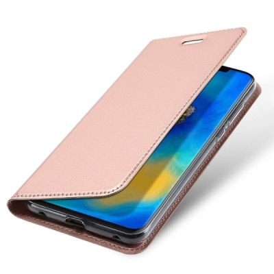 „Dux Ducis“ Skin serijos Huawei Mate 20 Pro rožinis odinis atverčiamas dėklas / Priedai.lt