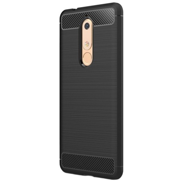 „Carbon“ Kõva silikoon (TPU) kaaned - must (Nokia 5.1 2018)