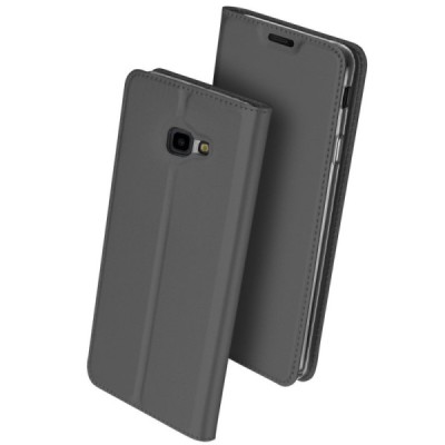 „Dux Ducis“ Skin serijos Samsung Galaxy J4+ juodas odinis atverčiamas dėklas / Priedai.lt