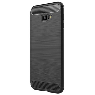 Samsung Galaxy J4+ „Carbon“ kieto silikono TPU juodas dėklas - nugarėlė / Priedai.lt