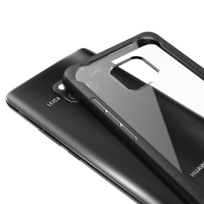 Huawei Mate 20 Pro cocose skaidrus juodos spalvos apvadais kieto silikono (TPU) dėklas / Priedai.lt