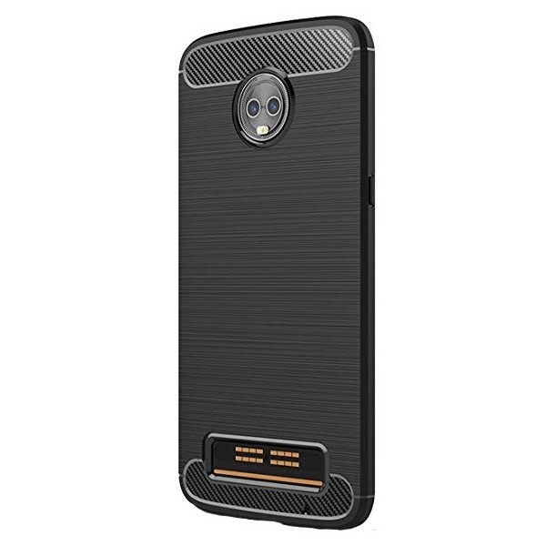 „Carbon“ Kõva silikoon (TPU) kaaned - must (Moto Z3 Play)
