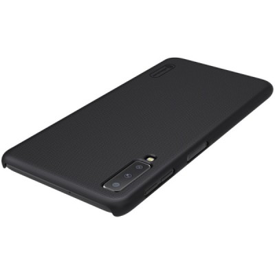 Samsung Galaxy A7 2018 Nillkin Frosted Shield juodas plastikinis dėklas / Priedai.lt