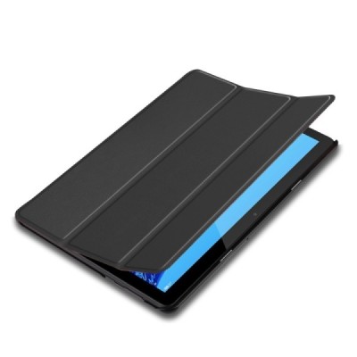 Huawei MediaPad T5 10 atverčiamas juodas odinis dėklas - knygutė / Priedai.lt