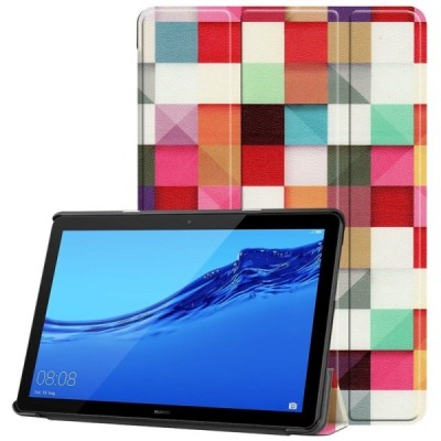 Huawei MediaPad T5 10 atverčiamas spalvotas „Cubes“ dėklas - knygutė / Priedai.lt