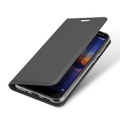 „Dux Ducis“ Skin serijos Nokia 3.1 (2018) juodas odinis atverčiamas dėklas / Priedai.lt