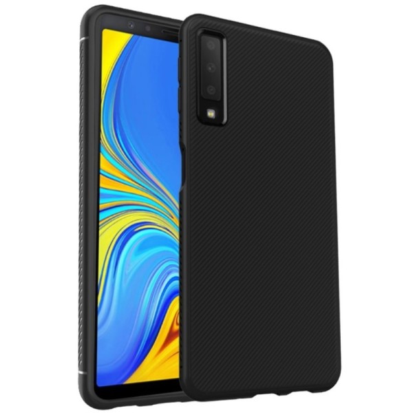„Lealates“ Kõva silikoon (TPU) kaaned - must (Galaxy A7 2018)